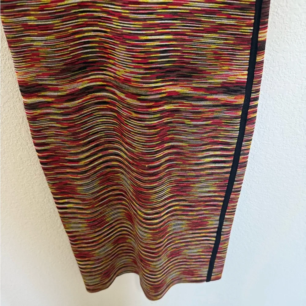 SANDRO Paris Roselia Knit Bodycon Black Red Space Dye Tank Dress Size 2 - Picture 7 of 15